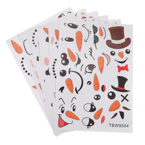 Amosfun 1 Satz -wandaufkleber Flaschenaufkleber Mit Schneemanngesicht Schneemann-gesichtsaufkleber Zum Basteln Aufkleber Mit Schneemanngesichtern Weihnachtssticker Pvc Laptop Koffer von Amosfun