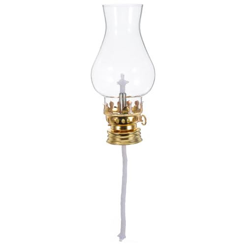 Amosfun Vintage ÖLlampe Mit Metallversteller, Glaslampenschirm Und Dochtbrenner - Retro Kerosinlampe FüR Zuhause, Camping Und Notbeleuchtung von Amosfun