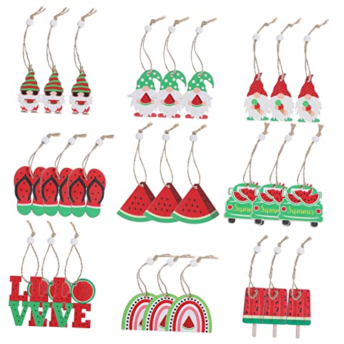 Amosfun 1 Set Wassermelonen Hängedekoration Aus Holz Wassermelonen Zwerg Hängeornamente Sommer Wassermelonen Ornamente Dekorationen Fruchtförmige Ornamente Obst Party von Amosfun