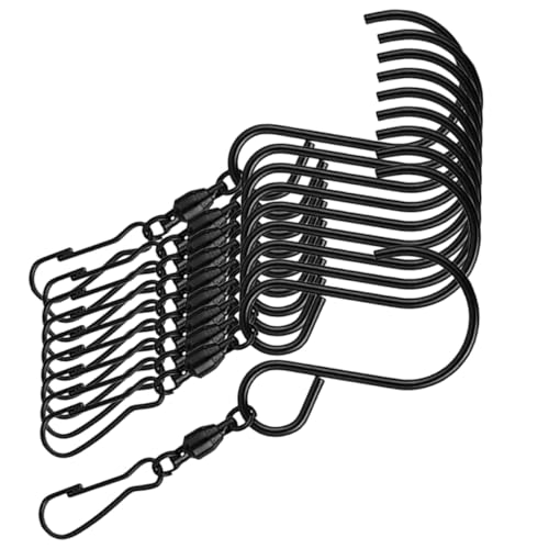 Amosfun 10 Stück Drehbare Edelstahl Drehhaken für Windspiele mit Doppelhaken Rostfrei zum Aufhängen von Windglocken Pflanzen und Gartendekorationen von Amosfun