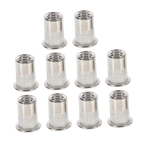 Amosfun 10 Stück Edelstahlmuttern Muttern Edelstahl Nietmutter Einsatznietmutter Flachkopfmutter Nieteinsatzmutter Werkzeug Flachkopf Nietmutter Edelstahl Nietmutter Silber von Amosfun