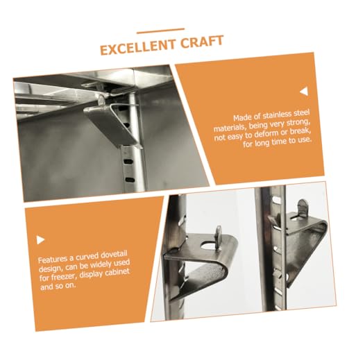 Amosfun 10 Stück Teiliges Edelstahl Kühlschrankregal Clips Gebogene Nutdesign Gefrierschrank Regalhalter Einfache Montage Robuste und Langlebige Kühlschrank Regalunterstützung für von Amosfun