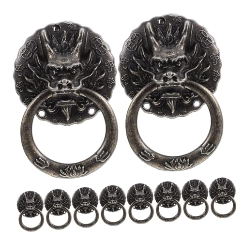 Amosfun 10 Stück Teiliges Vintage Retro Möbelgriff aus Robustem Zinklegierung Dekorativer Schrankgriff mit Löwenkopf design Geeignet für Türen Küchenschränke und Weinboxen von Amosfun