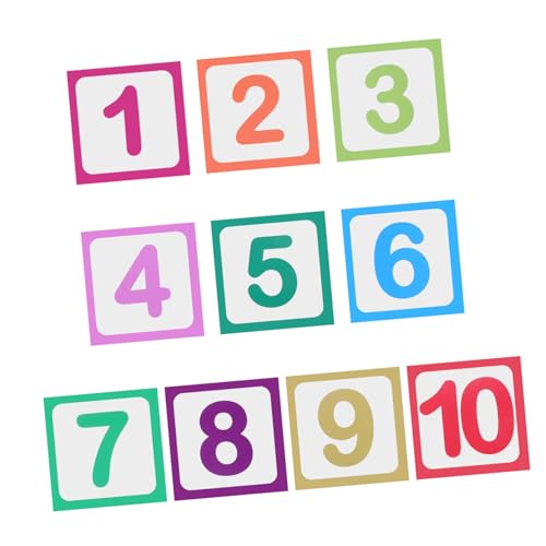 Amosfun 10 Stück Zehnteiliges Selbstklebender Bodenaufkleber für Hopscotch Spiel Abnehmbare Zahlenaufkleber Mathe und Koordinationsfähigkeiten für Klassenzimmer und Kinderzimmer von Amosfun
