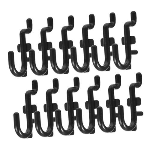 Amosfun 100 Stück Pegboard Haken aus Robustem Kunststoff Universeller Wandhalter für Lochwand Werkzeugaufhängung Organizer Zubehör für Garage Küche Flexibel Montierbar Schwarz von Amosfun