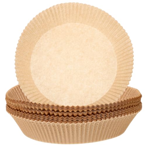 Amosfun 100st Pergamentfolie Kreistablett Luftfritteusenpapier Mikrowelle Luftfritteuse Filtereinsätze Für Heißluftfritteusen Runde Luftfritteuseneinsätze Runde Backform Airfryer-schalen von Amosfun