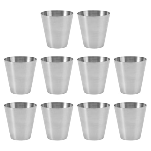 Amosfun 10er-pack 100 Ml Edelstahl-trinkbecher Vielseitiger Getränkebecher Für Bier Wasser Leichtgewichtig von Amosfun