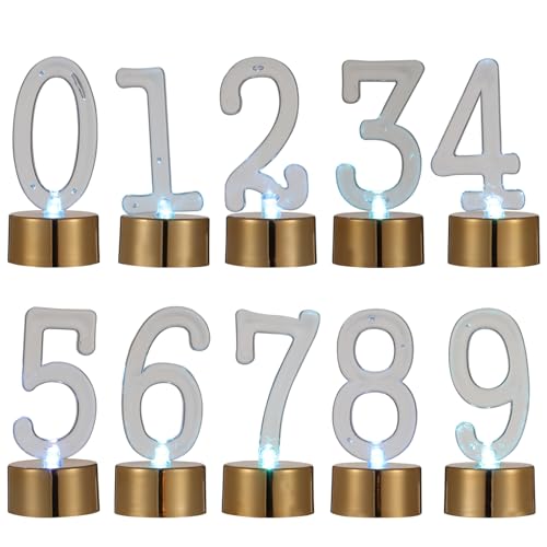 Amosfun Goldene Led-Zahlenkerzen 0-9, Flammenlose Nachtlichter Aus Kunststoff FüR Geburtstag, Party, JubiläUm, Kuchendekoration, Batteriebetriebene Dekorative Kerzen Amosfun Goldene Led-Zahlenkerzen 0-9, Flammenlose Nachtlichter Aus Kunststoff FüR Geburtstag, Party, JubiläUm, Kuchendekoration, Batteriebetriebene Dekorative Kerzen von Amosfun