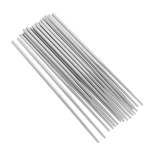 Amosfun 12 Paare Essstäbchen aus Edelstahl Wiederverwendbare Essstäbchen aus Metall aus Stahl Essgeschirr Haushaltsverstärkte Skid -Proof -Stäbchen Edelstahl 304 Silber von Amosfun
