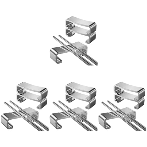 Amosfun 12 STK Edelstahl EssstäBchen Ablage, MesserbäNkchen Und LöFfelhalter, Rostfreier Stahl BesteckstäNder, KüChenutensilienhalter FüR Zuhause, Silber Amosfun 12 STK Edelstahl EssstäBchen Ablage, MesserbäNkchen Und LöFfelhalter, Rostfreier Stahl BesteckstäNder, KüChenutensilienhalter FüR Zuhause, Silber von Amosfun