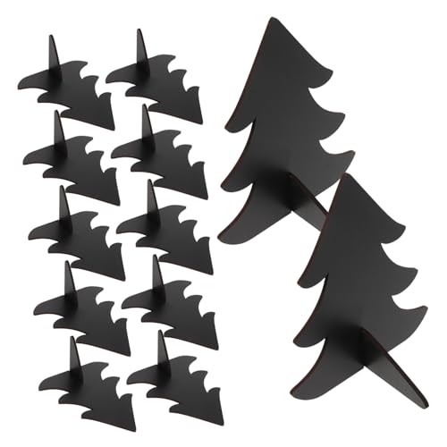 Amosfun 12 Stück Teiliges Mini Tafel-schilder Weihnachtsbaumform Doppelseitig Beschreibbar Wiederverwendbare Holz-kreidetafeln für Food Labels Party-dekor Hochzeit Hotel Bar und von Amosfun