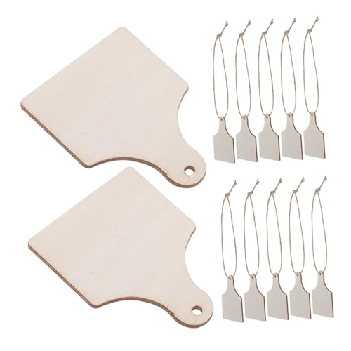 Amosfun 120 Sätze Unbearbeitete Holzanhänger mit Aufhängung Robuste Rechteckige Mini-holztafeln für DIY Bastelprojekte Natürliche Struktur Vielseitig für Weihnachtsdeko Küchenschilder und von Amosfun