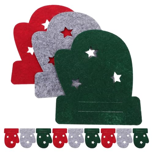 Amosfun 12St Handschuhe Bestecktasche Weihnachtsgeschirrhalter Taschen für Weihnachtsgeschirr geschirrtücher weihnachtsmotiv weihnachtsessen Weihnachtsdekoration Gabelmesserhalter von Amosfun