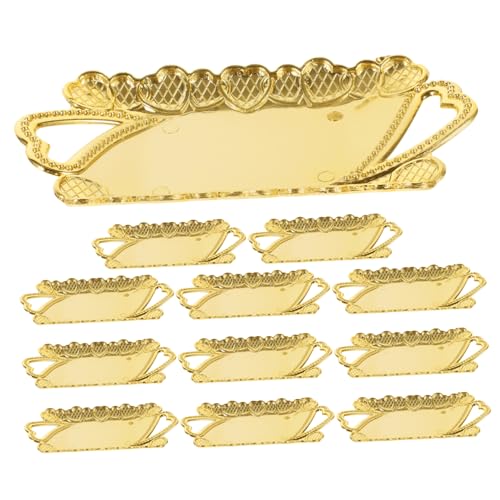 Amosfun Robuste Gold Mini Lebensmittel Serviertablett Snack Platte für Dekorative Lagerung Platte Einfach Zu von Amosfun