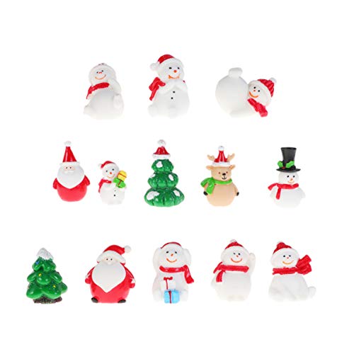 Amosfun 13 stücke Weihnachten Miniatur Ornamente Desktop Handwerk Micro Landschaft Harz Weihnachten X'Mas Decor kleine Ornamente schneemann weihnachtsmann Weihnachtsbaum(zufällig) von Amosfun