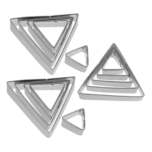 Amosfun 15 Stück Teiliges Ausstechformen Set Dreieck aus Edelstahl Geometrische Keksausstecher Fondant Backform Antihaft für Kreative Zuhause Backideen von Amosfun