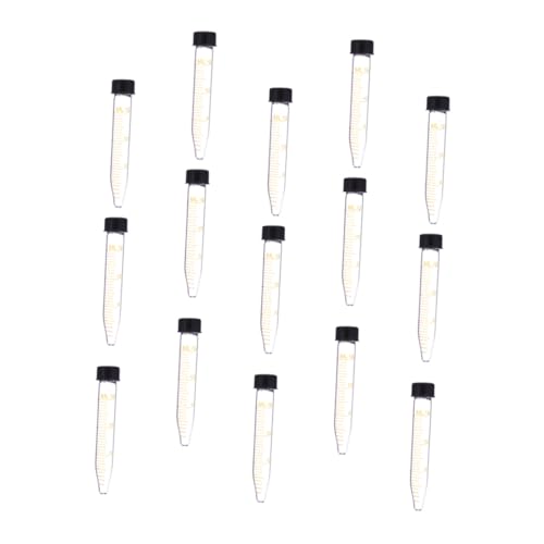 Amosfun 15 Stück Teiliges Glas Zentrifugenröhrchen mit Schraubdeckel Präzise Messskala Stabile Biochemie Laborröhrchen Transparente Reagenzgläser für Molekularbiologische Experimente von Amosfun