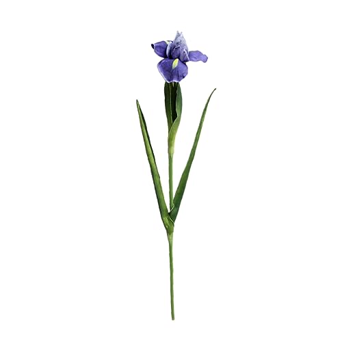 Amosfun 1Stk Pflegeleichte Kunstblume hochzeitsdeko Iris schmücken Vase künstliche Blumen Violett von Amosfun