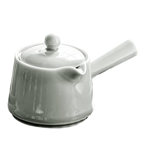 Amosfun 1stk Kanne Mit Seitengriff Aus Keramik Für Losen Tee Mit Seitengriff 360° Chinesische Kyusu- Mit Deckel Teekannenwärmer Light Grey von Amosfun