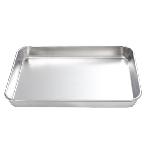 Amosfun 1stk Tablett Aus Edelstahl Tabletts Für Couchtisch Silbertablett Verspiegelte Einfaches Trennblech Rechteckiges Essenstablett Schubladenfach Speiseteller 26.5 * 15.5 * 1.2CM von Amosfun