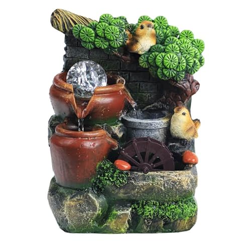 Amosfun 1stk Tierische Steingartenverzierungen Simulation Harz Steingarten Desktop Mini Steingarten Wasser Brunnen Bonsai Desktop Wasser Brunnen Dekorationen Student Feder von Amosfun