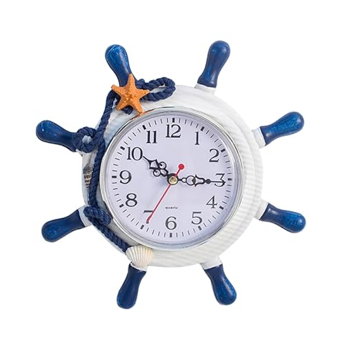 Amosfun 1stück Holz Wanduhr Im Mediterranen Stil Leise Ohne Ticken Dekorative Uhr Für Wohnräume Schlafzimmer Und Maritimer Elemente Ohne Batterie Amosfun 1stück Holz Wanduhr Im Mediterranen Stil Leise Ohne Ticken Dekorative Uhr Für Wohnräume Schlafzimmer Und Maritimer Elemente Ohne Batterie von Amosfun