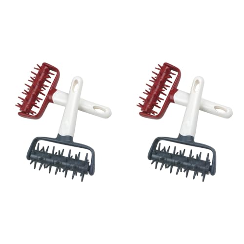 Amosfun 2 Sätze Locher Pizza-tigerroller Pizza-teig-lochstecher Teiglochstecher-roller-set Teigfaust Werkzeug Zum Stanzen Von Brotnadeln Gebäck Nadelrad Pizzateigroller Plastik 2 Stück * 2 von Amosfun