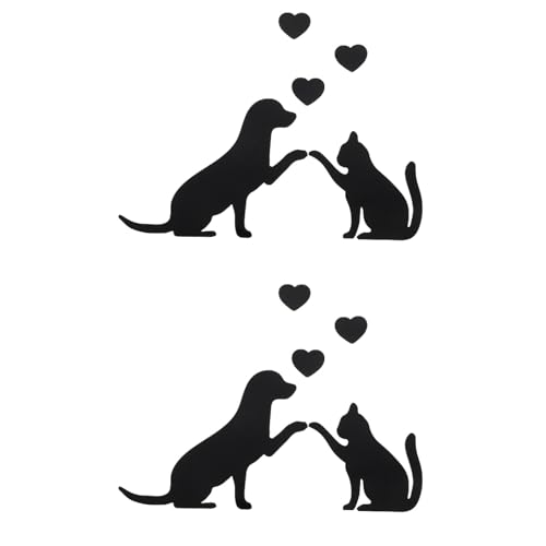 Amosfun 2 Sätze Wandaufkleber „love Cats and Dogs“. Selbstklebender Spiegelaufkleber Wandtattoos Selber Machen Wanddekoration Spiegel Aufkleber Selbstklebender Aufkleber Acryl Black von Amosfun