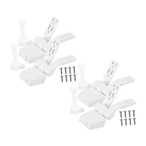 Amosfun 2 Sätze Wc sitz scharnier Ersatzset Weiß Kunststoff mit Schrauben und Muttern Komplettes Reparatur kit für Stabile Befestigung und Einfache Montage Toilettensitz halterungen von Amosfun