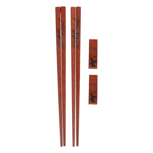 Amosfun 2 Sets Panda-Essstäbchen mit Halter, wiederverwendbare chinesische Essstäbchen aus Holz, dekoratives asiatisches Geschirr für japanisches Sushi, chinesisches von Amosfun