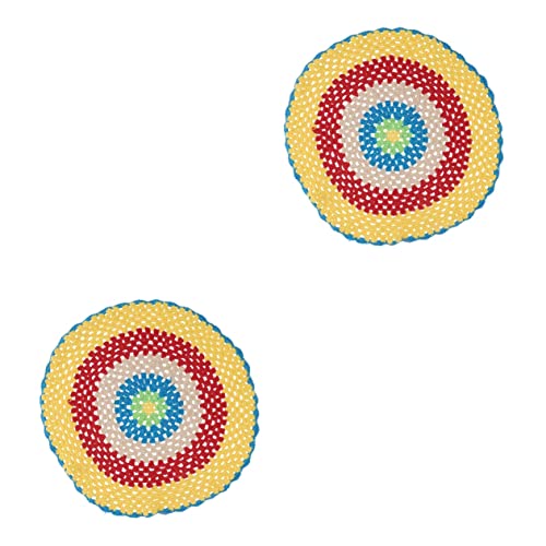 Amosfun 2 Stck. Küchenblock Place mats tischdeko esstisch Esszimmerdekoration Baumwollplatzset Baumwolltischset Baumwollmatte Küchenmatte Lebensmittelmatte Colorful von Amosfun
