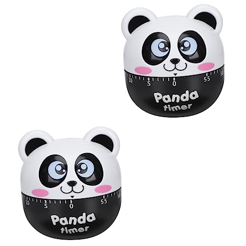 Amosfun 2 Stück 60 Küchenuhr küchenhelfee uhrzeit Lernen Kochuhr Praktischer Timer Panda-Timer Minihase lauter Timer Kinder-Cartoon-Timer Küchen-Kochtimer Küchentimer aus Metall Abs Black von Amosfun
