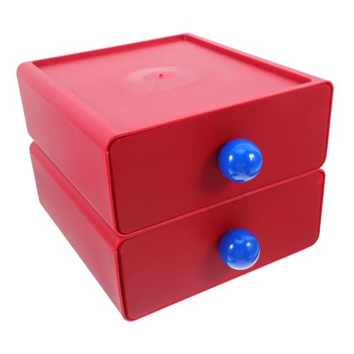 Amosfun 2 Stück Aufbewahrungskiste Schreibtisch Organizer Tablett Küchenarbeitsplatte Organizer Kleiner Schreibtisch-organizer Büro -desk -zubehör Desktop-speicher-organizer Plastik Rot von Amosfun