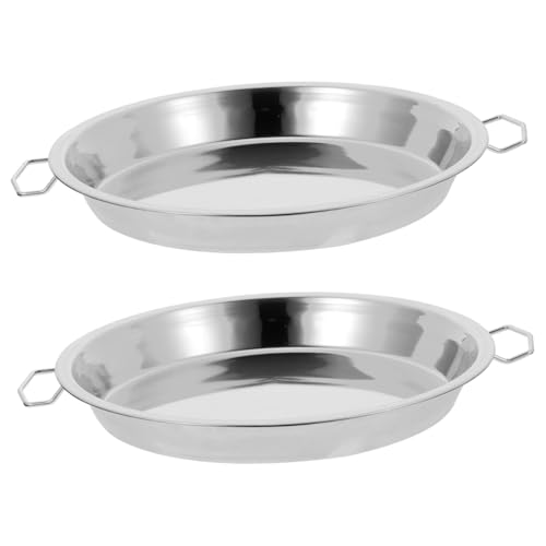 Amosfun 2 Stück Edelstahl Dampfplatte mit Griffen Rutschfestes Küchen Tablett Vielseitig für Reis Kuchen und Gemüse Dämpfen Geeignet Langlebig und Leicht zu Reinigen von Amosfun