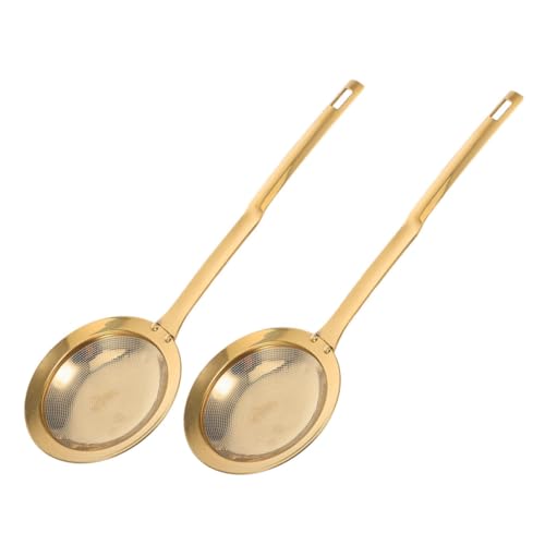 Amosfun 2 Stück Edelstahl Ölfilterlöffel Küchensieb Soßensieb Ölabtropffläche Kleines Mehlsieb Bratkelle Fettabschäumer Löffel Backmehlsieb Bratlöffel Golden Amosfun 2 Stück Edelstahl Ölfilterlöffel Küchensieb Soßensieb Ölabtropffläche Kleines Mehlsieb Bratkelle Fettabschäumer Löffel Backmehlsieb Bratlöffel Golden von Amosfun