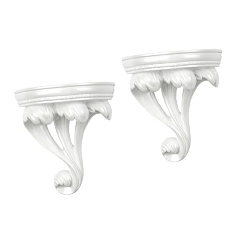 Amosfun 2 Stück Europäisches Wandregal aus Resin Schwebendes Wanddekor Robustes Aufbewahrungsboard Kompakte Vielseitiger Halter für Badezimmer Wohnzimmer Nordic Style Wandablage von Amosfun