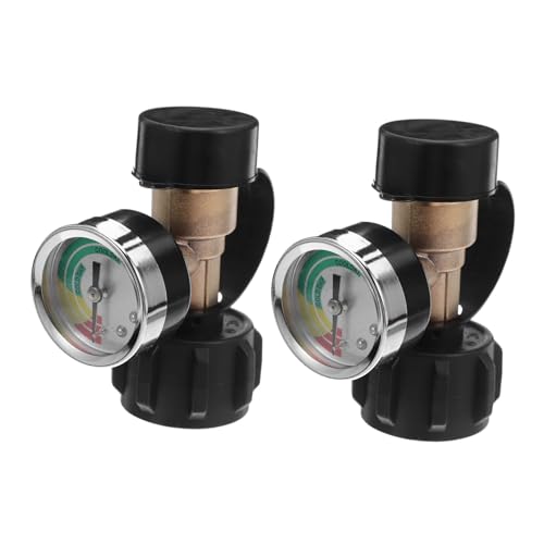 Amosfun 2 Stück Gaszylinder Adapter mit Manometer Messing Anschluss Tankfülladapter für Camper Wohnmobil Bbq Gasgrill und Heizgeräte Kompatibel aus Robustem Messing Amosfun 2 Stück Gaszylinder Adapter mit Manometer Messing Anschluss Tankfülladapter für Camper Wohnmobil Bbq Gasgrill und Heizgeräte Kompatibel aus Robustem Messing von Amosfun