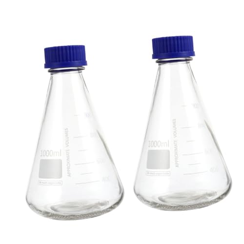 Amosfun 2 Stück Glas kegelkolben mit Messskala Konische Reagenzflaschen für Labor Transparent Hitzebeständig für Chemieunterricht und Experimente Amosfun 2 Stück Glas kegelkolben mit Messskala Konische Reagenzflaschen für Labor Transparent Hitzebeständig für Chemieunterricht und Experimente von Amosfun