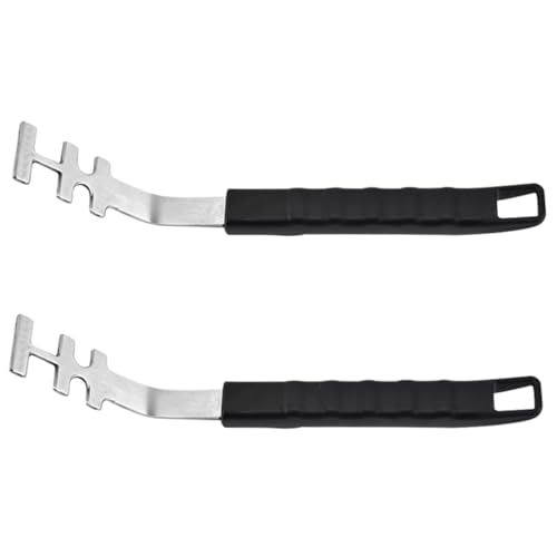 Amosfun 2 Stück Grillheber Multifunktionale Verbrühungs Grillzange für Grillrost für Camping und Küche Geeignet für Öfen Toaster und Heißluftfritteusen von Amosfun