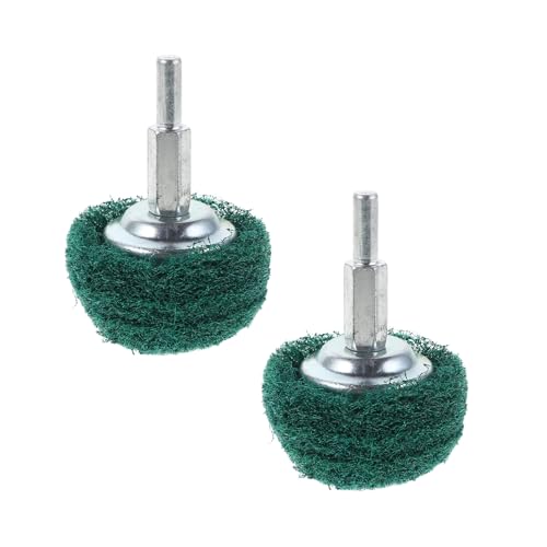 Amosfun 2 Stück Grüne Pilz-schleifpads mit Edelstahlkern Polieraufsatz für Elektrowerkzeuge Präzises Schleifen und Polieren von Metall Edelstahl Holz Kunststoff Keramik und Glas von Amosfun