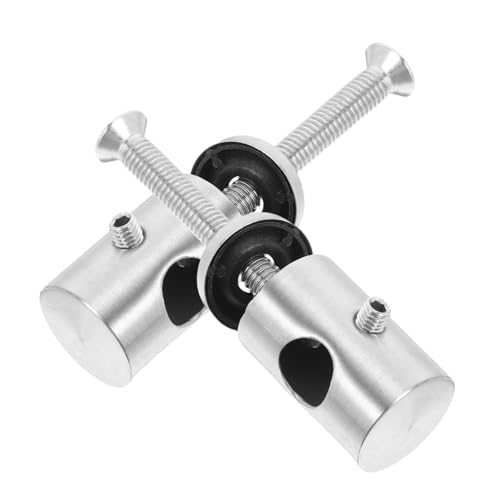 Amosfun 2 Stück Handläufspaltenzubehör Metall -Handleiteranschluss Handlaufverbinder für Treppen Handlauf-Hardware Verlängerungsstecker für Handläufe Rostfreier Stahl Silber von Amosfun