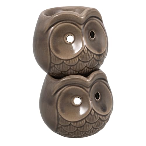 Amosfun 2 Stück Keramischer Räuchergefäß mit Eule Aroma Diffuser und Teelichthalter Zufälligem Design für Entspannende und Raumduft von Amosfun