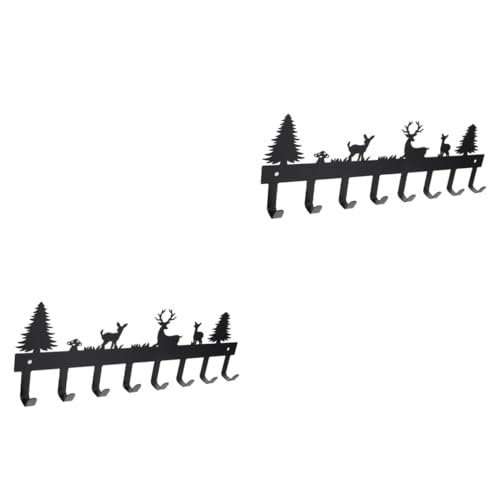 Amosfun 2 Stück Kohlenstoffstahl Deer Design Wandgarderobe Haken Selbstklebend Ohne Bohren Für Mäntel Hüte Schlüssel Wohnzimmer Schlafzimmer Badezimmer von Amosfun