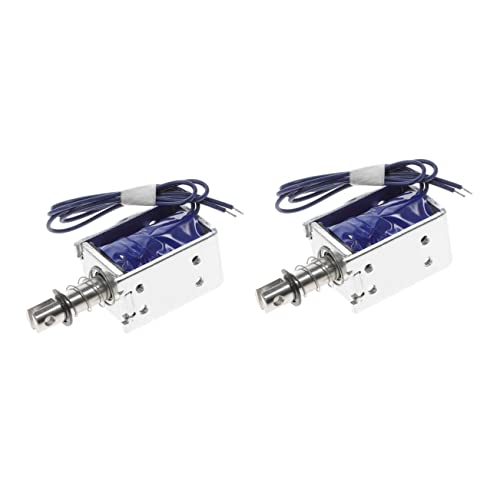 Amosfun 2 Stück Push Pull Elektromagnet Linear Hochleistungs Solenoid für Automaten Maschinen und Haushaltsgeräte für Mechanische Anwendungen und Automatische Türschlösser von Amosfun