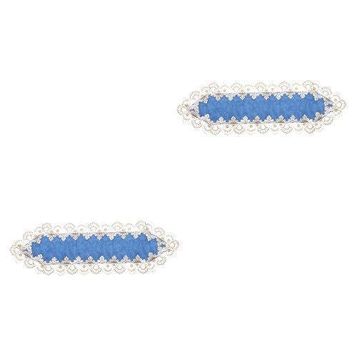 Amosfun 2 Stück Spitzentischdecke Tischdekoration Blumendekoration Haushaltsdekoration Spitze Kommodenschal Esstischschal Bestickter Läufer Polyester Isolierte Tischmatte von Amosfun