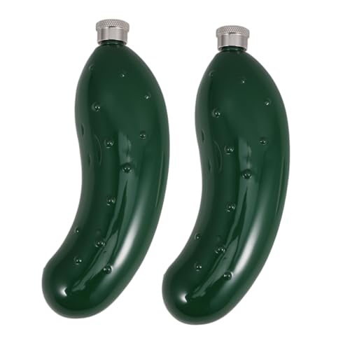 Amosfun 2 Stück Teiliges Edelstahl Gurkenform Auslaufsicher Tragbare Trinkflasche für Männer Camping Picknick Alltag Amosfun 2 Stück Teiliges Edelstahl Gurkenform Auslaufsicher Tragbare Trinkflasche für Männer Camping Picknick Alltag von Amosfun