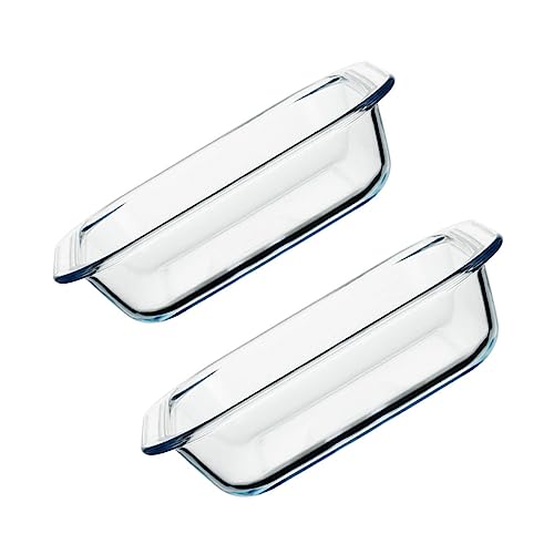Amosfun 2 Stück Teiliges Glasbackform Quadratische Auflaufformen für Pizza und Reis Hitzebeständige Küchenbackwaren für Zuhause Restaurant und Bäckerei von Amosfun