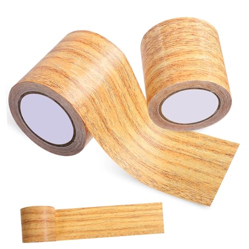 Amosfun 2 Stück Teiliges Holzoptik Klebeband Realistische Maserung Selbstklebend Reißfestes Pe opp Material Möbel Reparaturstreifen für Türen Tische Stühle Einfache Anwendung Zuschneidbar von Amosfun