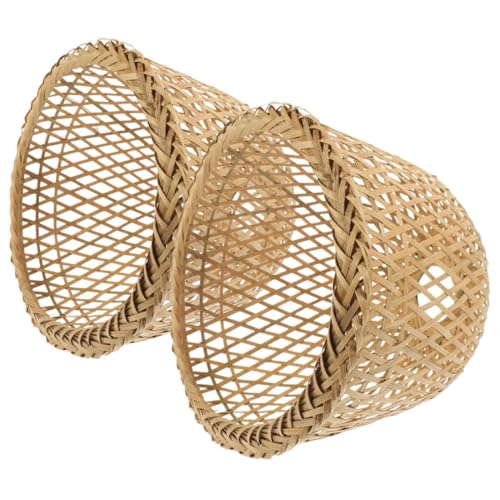 Amosfun 2 Stück Teiliges Lampenschirm Handgefertigt Stabile Webstruktur Vielseitiger Lampenschirm für Pendelleuchte Deckenlampe Boho Stil Geeignet für Wohnzimmer Schlafzimmer Küche von Amosfun