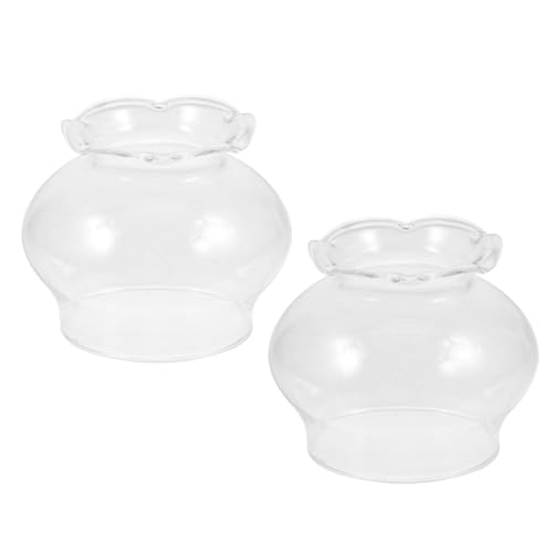 Amosfun 2 Stück Teiliges Transparentes Glas Öl Lampenschirm Butter Lamp Schutz Kompatibel mit Tempel Öl Lampen Hitzebeständig Einfach zu Montieren Dekorativ für Zuhause und Wohnräume von Amosfun
